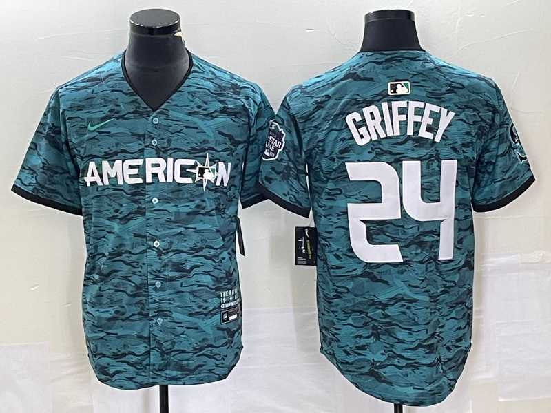 Mens Seattle Mariners #24 Ken Griffey Teal 2023 All Star Cool Base Stitched Jersey1->seattle mariners->MLB Jersey